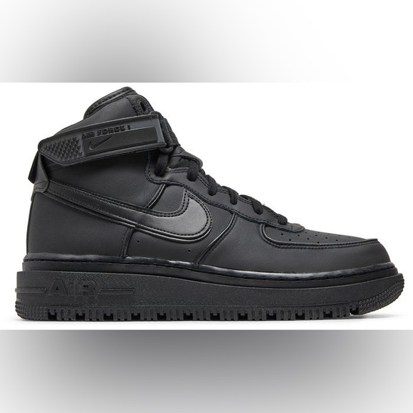 Nike Air Force 1 Boot All Black Anthracite Leather High-Tops Sneakers Size 13